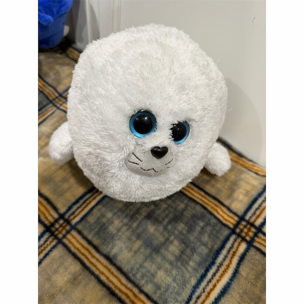 Ty Beanie Ballz Seymour White Seal Plush Stuffed Animal Toy Small - Picture 7 of 7
